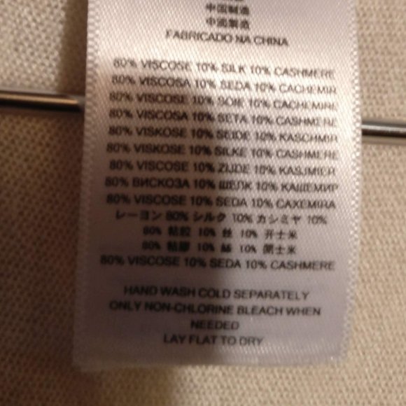 Designer MICHEAL KORS Cream CASHMERE+SILK Cape Pullover Sweater S - Picture 6 of 8